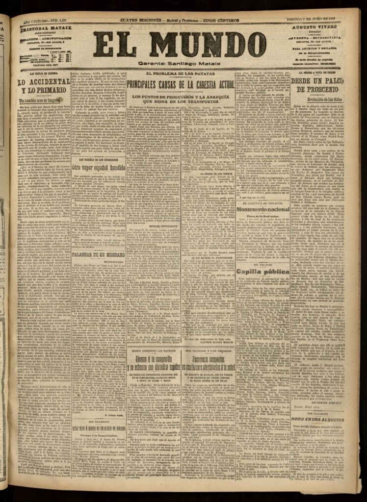 Miniatura de El Mundo del 3 de junio de 1917