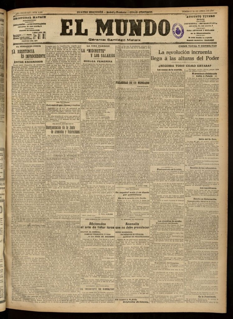 Miniatura de El Mundo del 10 de junio de 1917