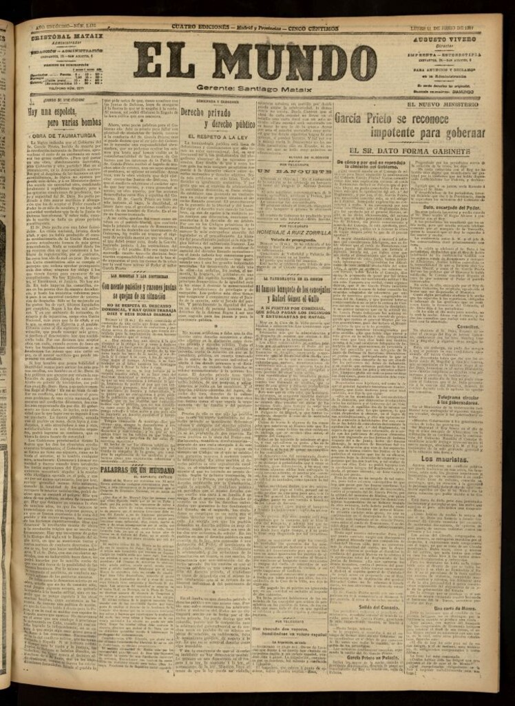 Miniatura de El Mundo del 11 de junio de 1917