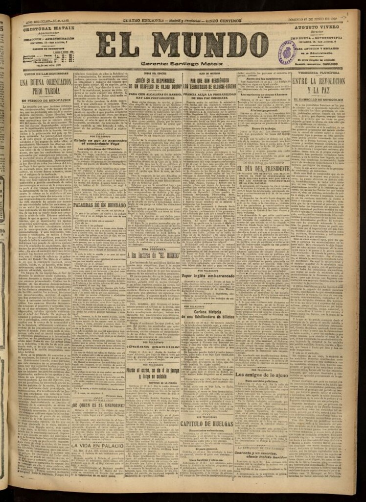 Miniatura de El Mundo del 17 de junio de 1917