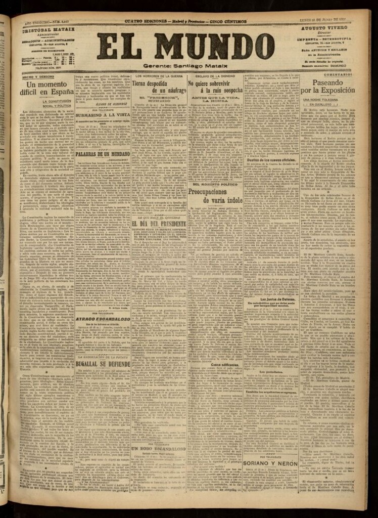 Miniatura de El Mundo del 18 de junio de 1917