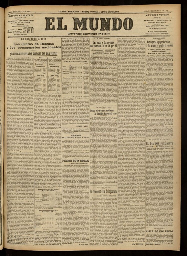 Miniatura de El Mundo del 23 de junio de 1917