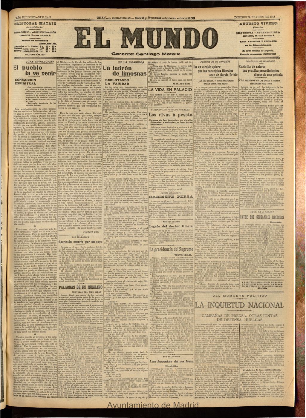 Miniatura de El Mundo del 24 de junio de 1917