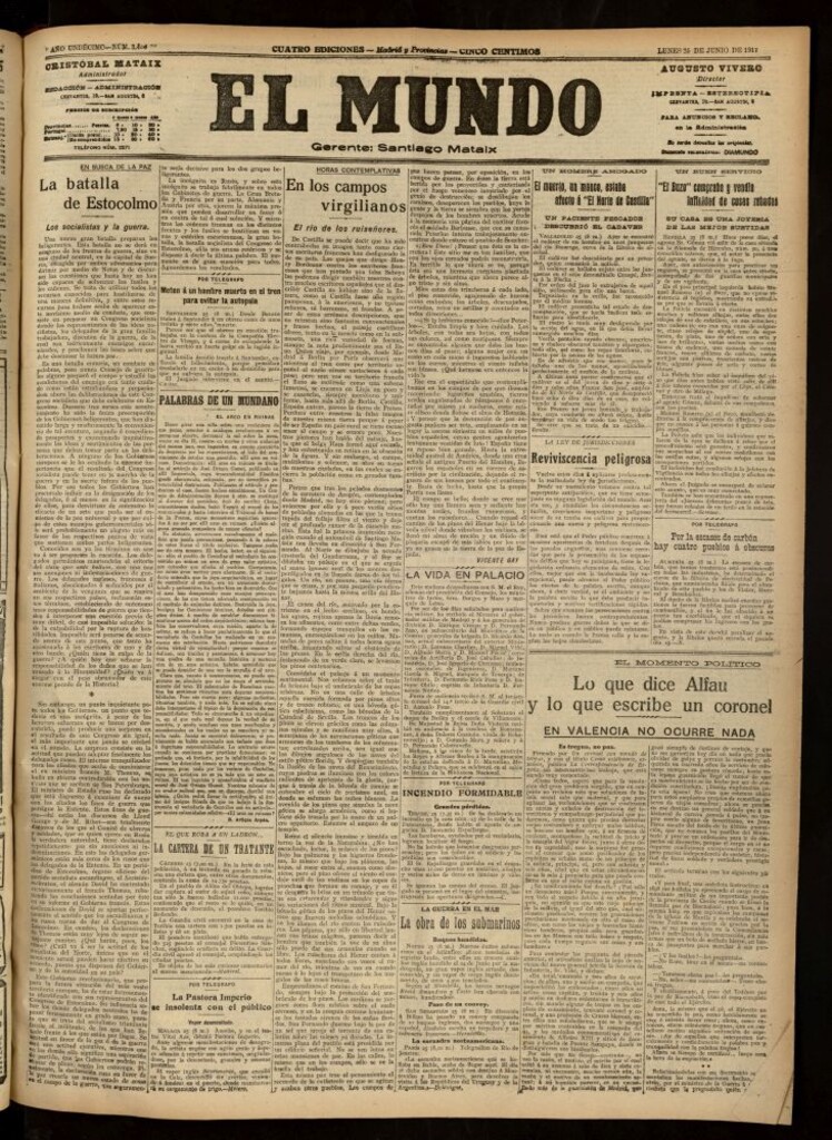 Miniatura de El Mundo del 25 de junio de 1917
