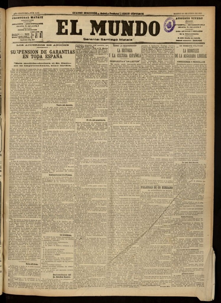Miniatura de El Mundo del 26 de junio de 1917
