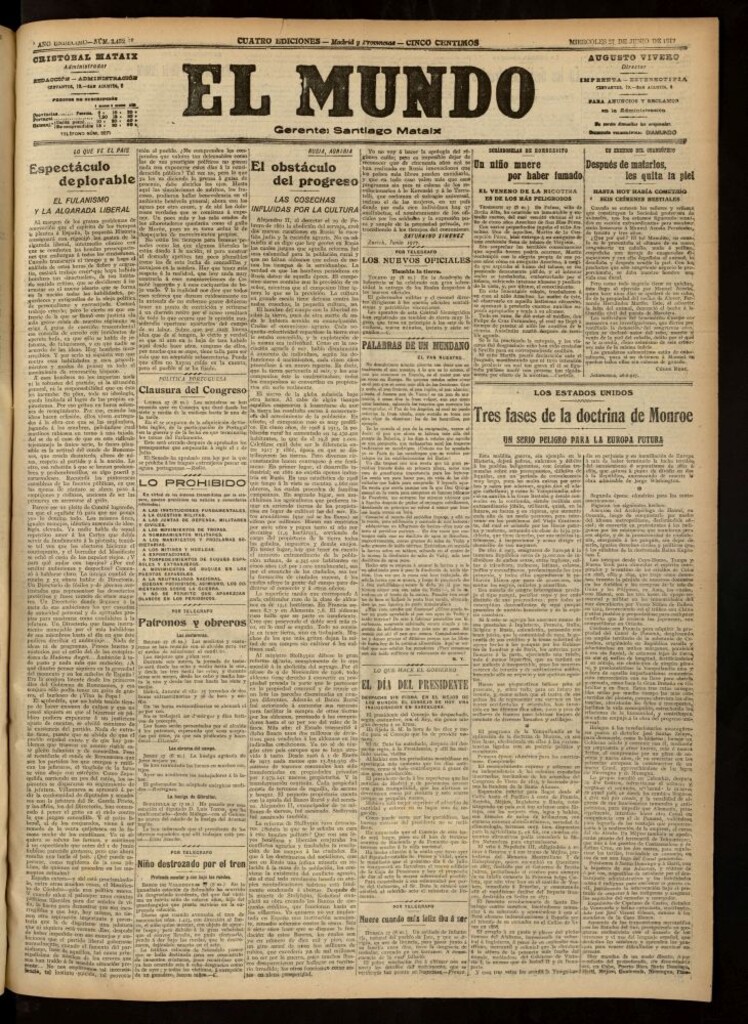 Miniatura de El Mundo del 27 de junio de 1917