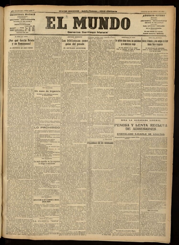 Miniatura de El Mundo del 29 de junio de 1917