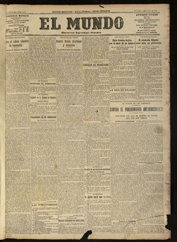 Miniatura de El Mundo del 1 de julio de 1917