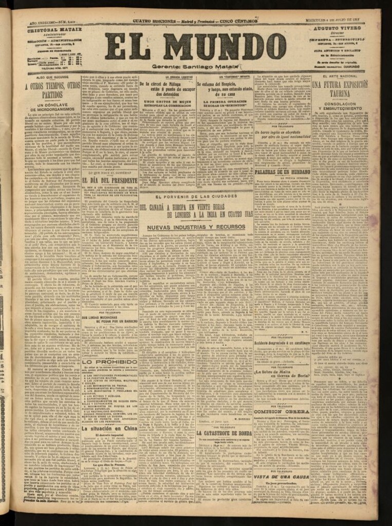 Miniatura de El Mundo del 4 de julio de 1917