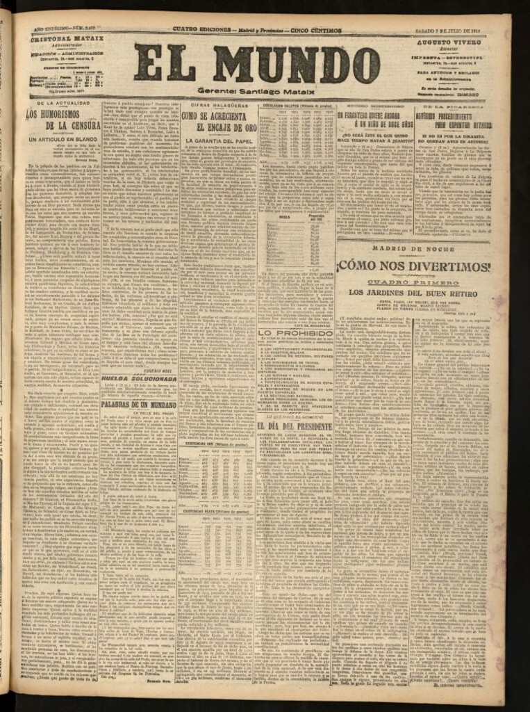 Miniatura de El Mundo del 7 de julio de 1917