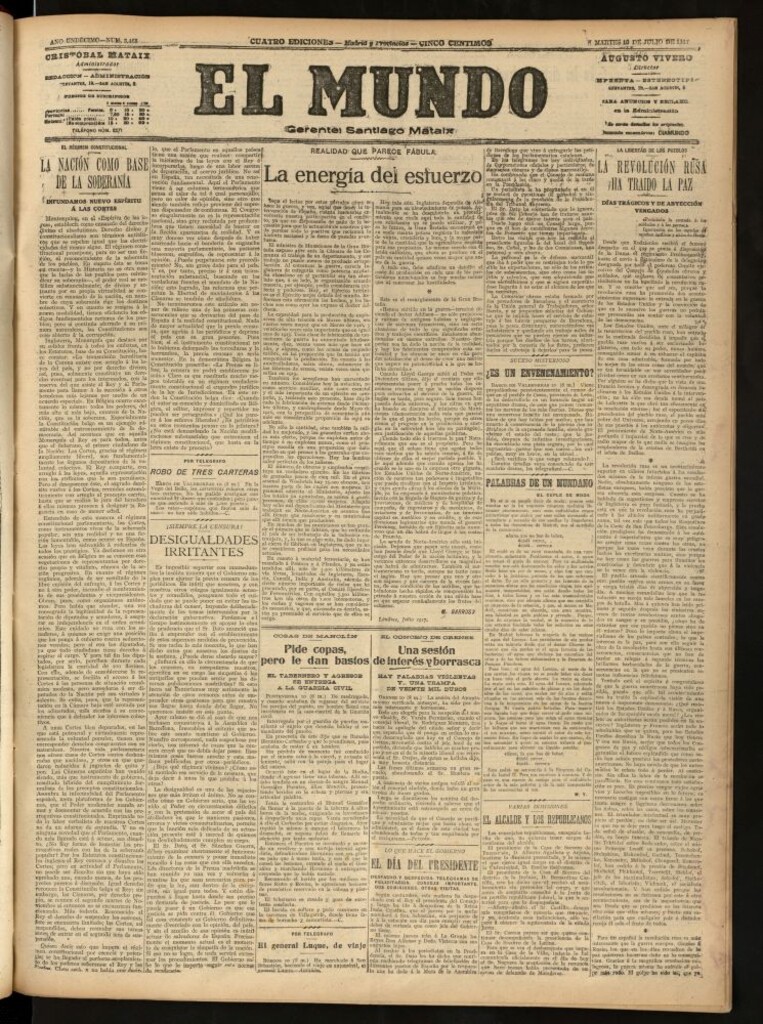 Miniatura de El Mundo del 10 de julio de 1917