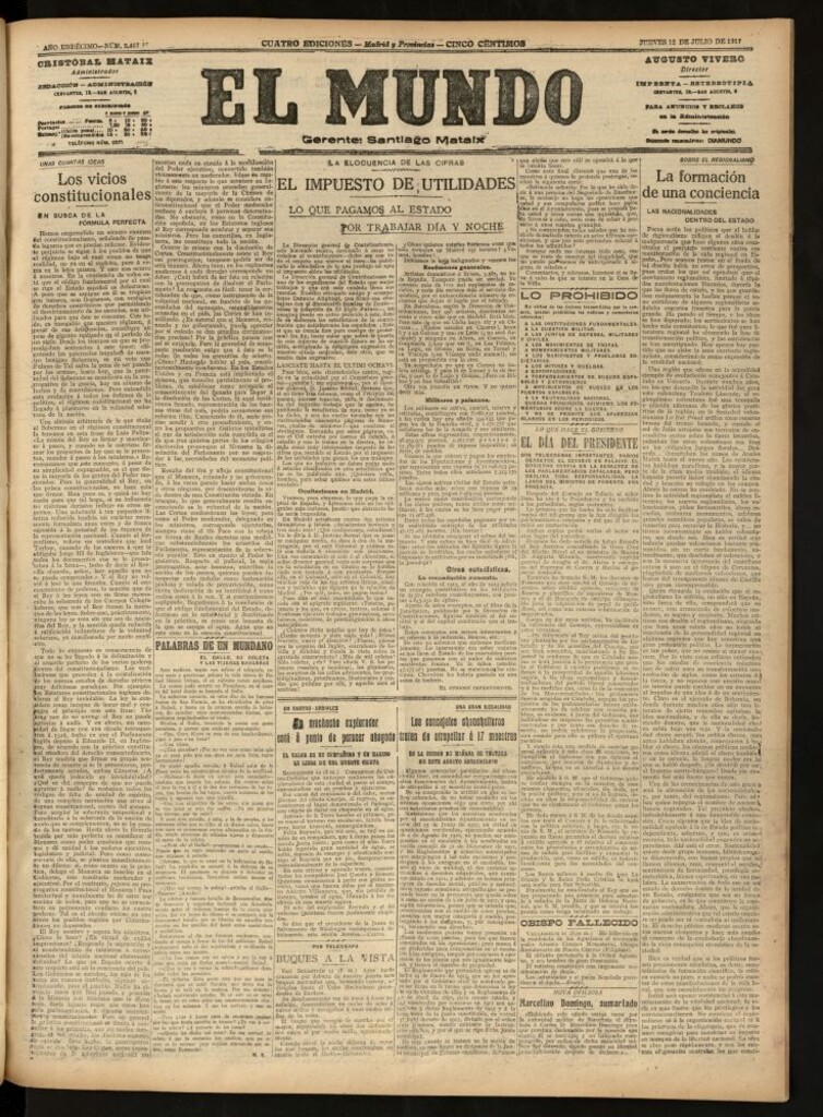 Miniatura de El Mundo del 12 de julio de 1917