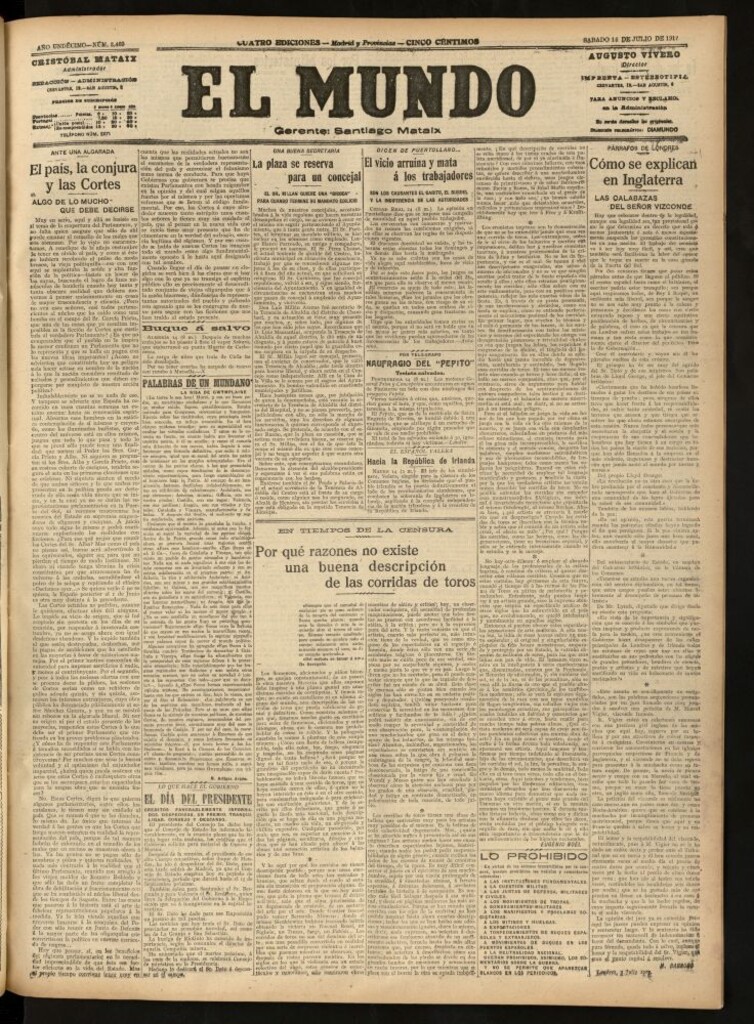 Miniatura de El Mundo del 14 de julio de 1917