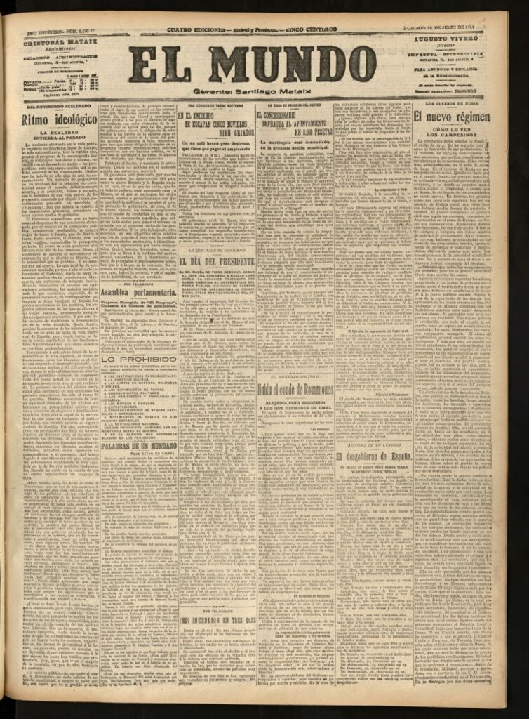 Miniatura de El Mundo del 15 de julio de 1917