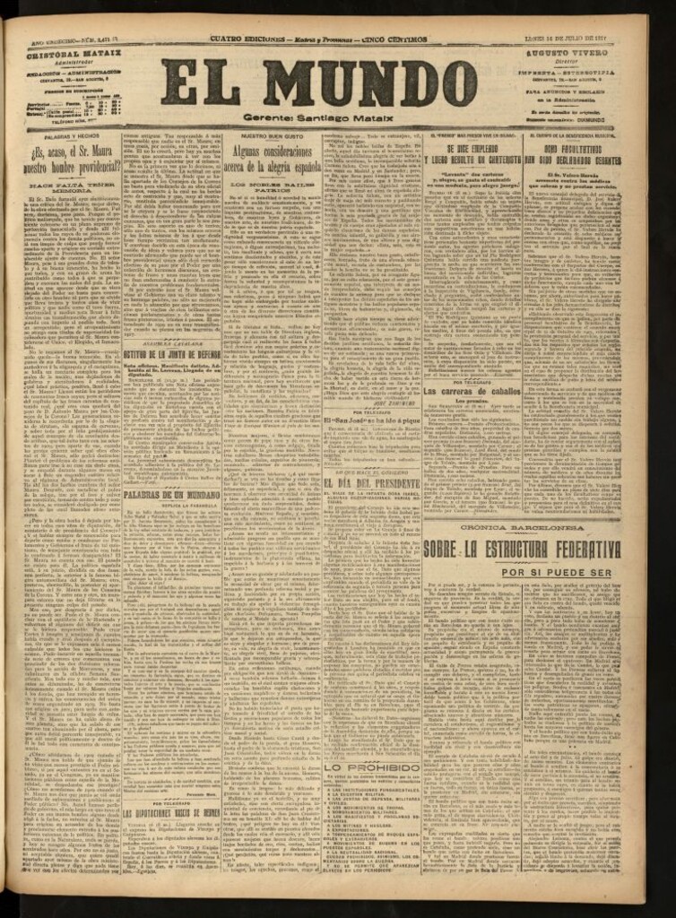Miniatura de El Mundo del 16 de julio de 1917