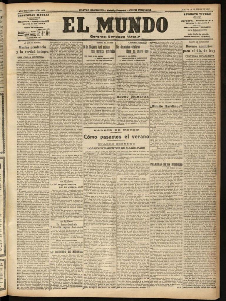 Miniatura de El Mundo del 19 de julio de 1917