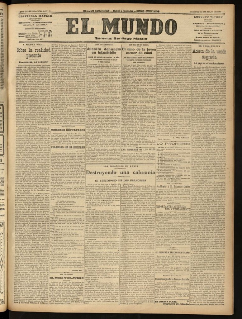 Miniatura de El Mundo del 22 de julio de 1917