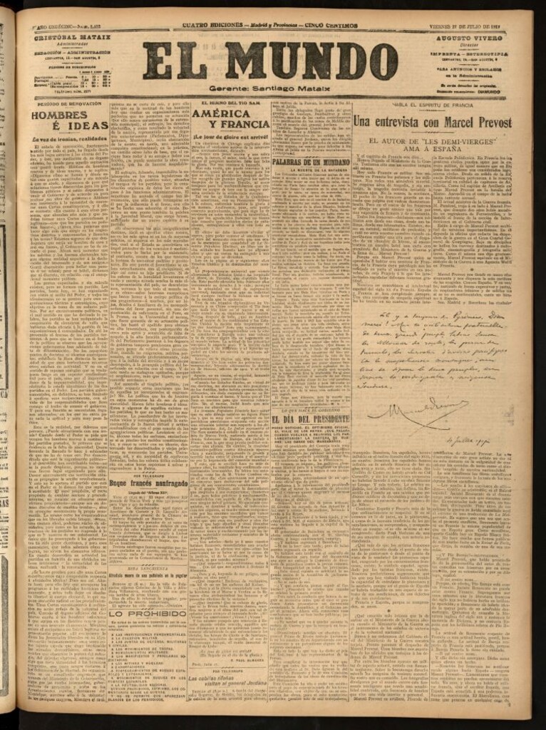 Miniatura de El Mundo del 27 de julio de 1917
