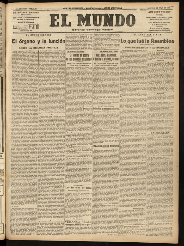 Miniatura de El Mundo del 30 de julio de 1917