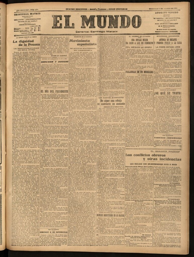 Miniatura de El Mundo del 1 de agosto de 1917