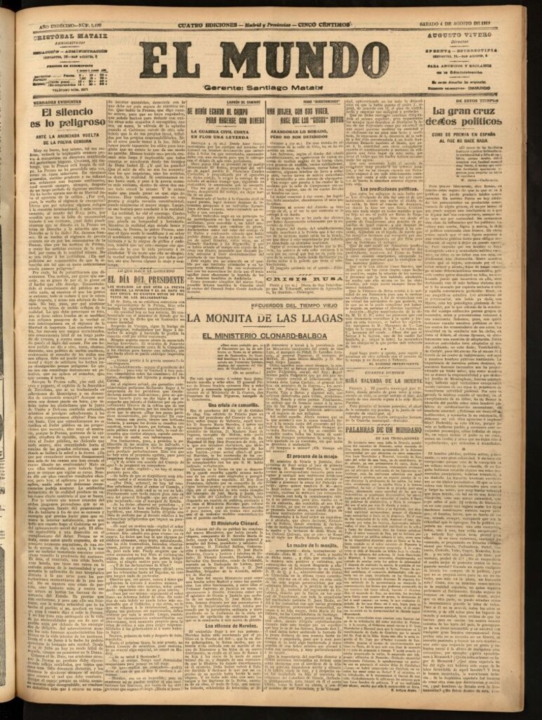 Miniatura de El Mundo del 4 de agosto de 1917