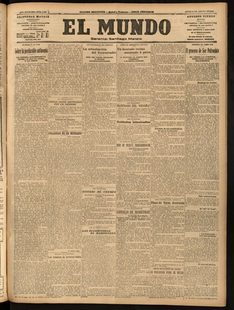 Miniatura de El Mundo del 6 de agosto de 1917