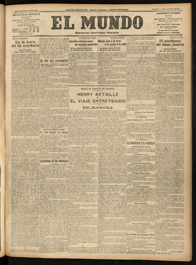 Miniatura de El Mundo del 19 de agosto de 1917
