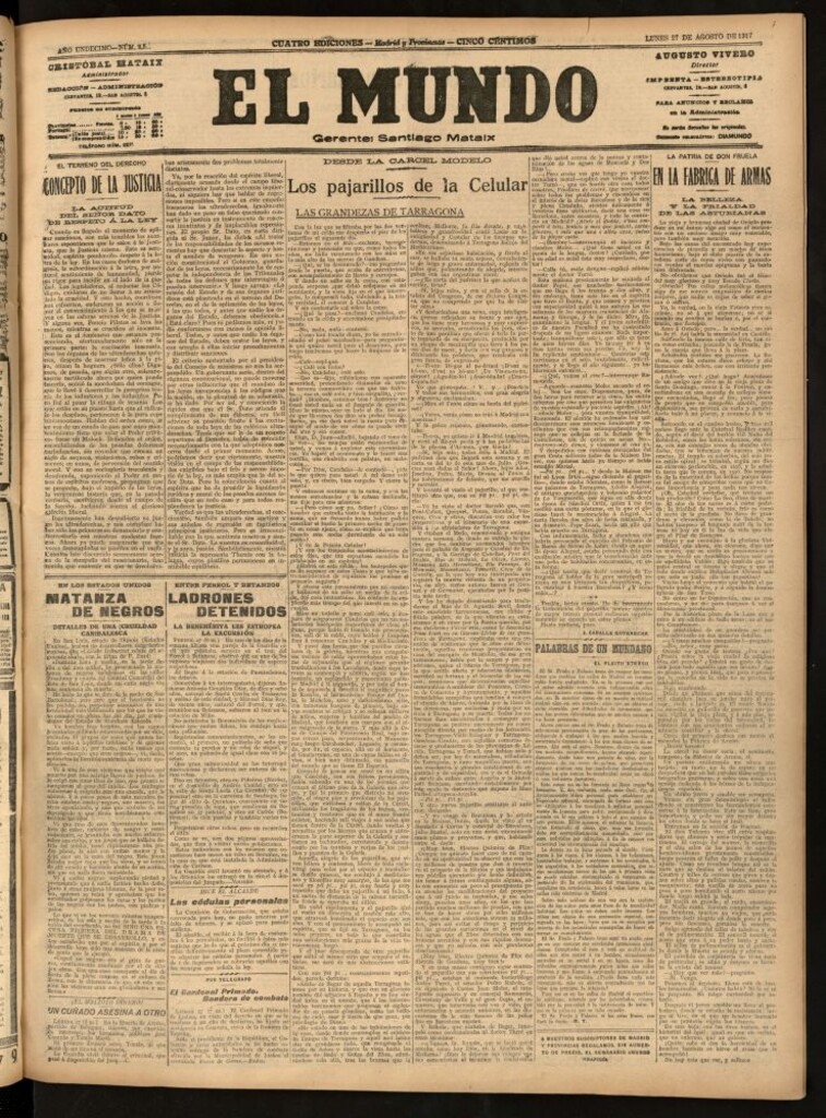 Miniatura de El Mundo del 27 de agosto de 1917