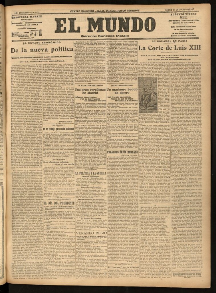 Miniatura de El Mundo del 28 de agosto de 1917