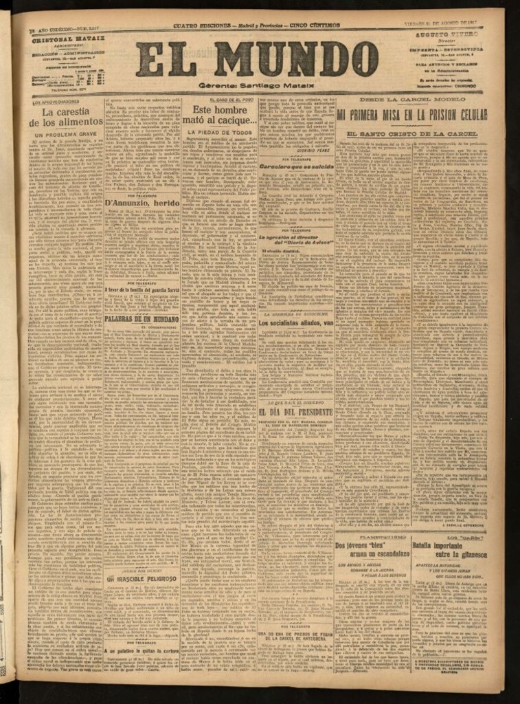Miniatura de El Mundo del 31 de agosto de 1917