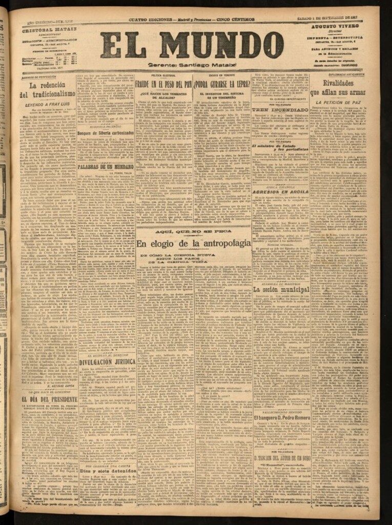 Miniatura de El Mundo del 1 de septiembre de 1917