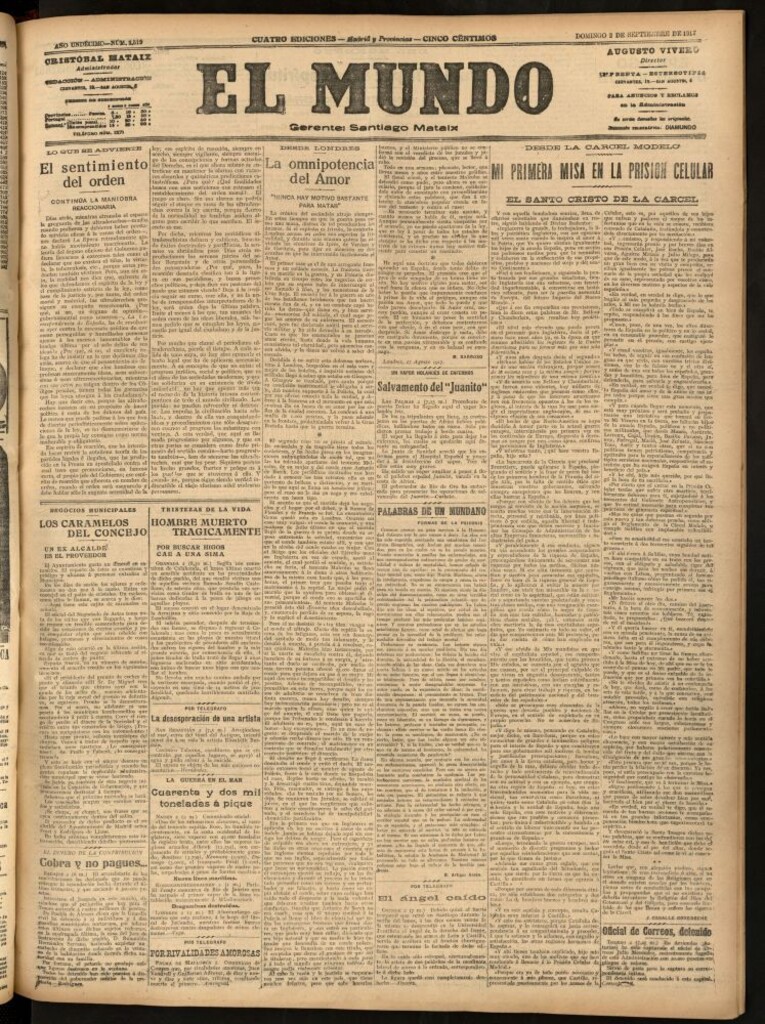 Miniatura de El Mundo del 2 de septiembre de 1917