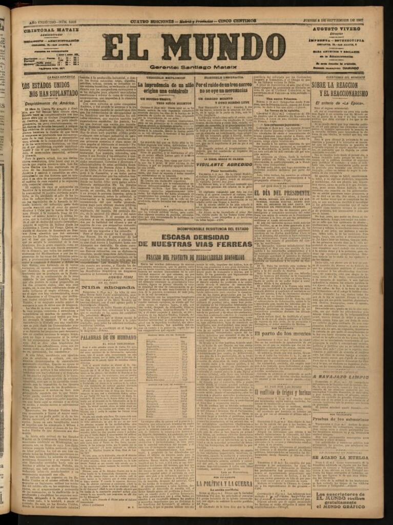 Miniatura de El Mundo del 6 de septiembre de 1917