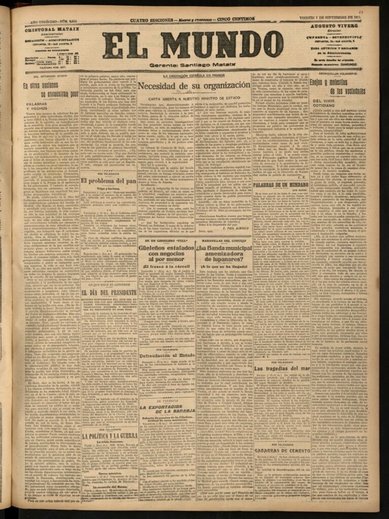 Miniatura de El Mundo del 7 de septiembre de 1917