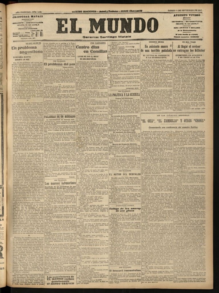 Miniatura de El Mundo del 8 de septiembre de 1917
