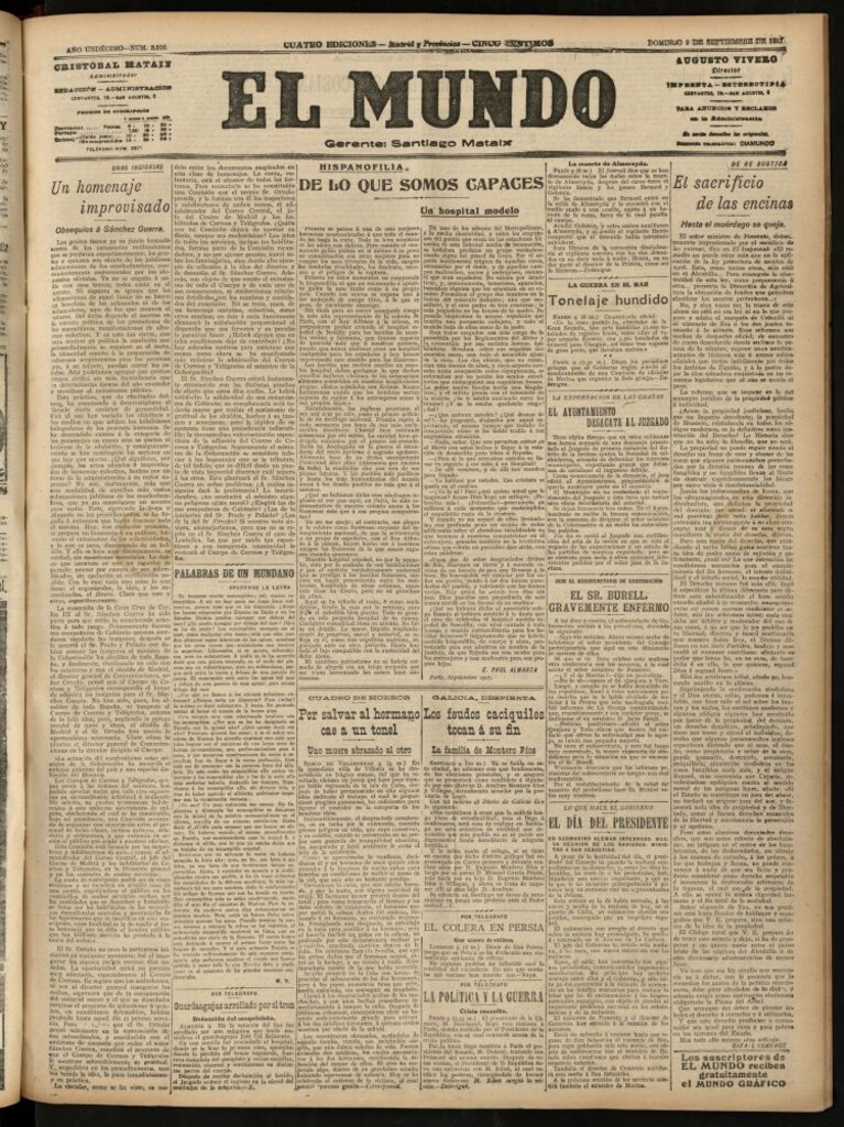 Miniatura de El Mundo del 9 de septiembre de 1917