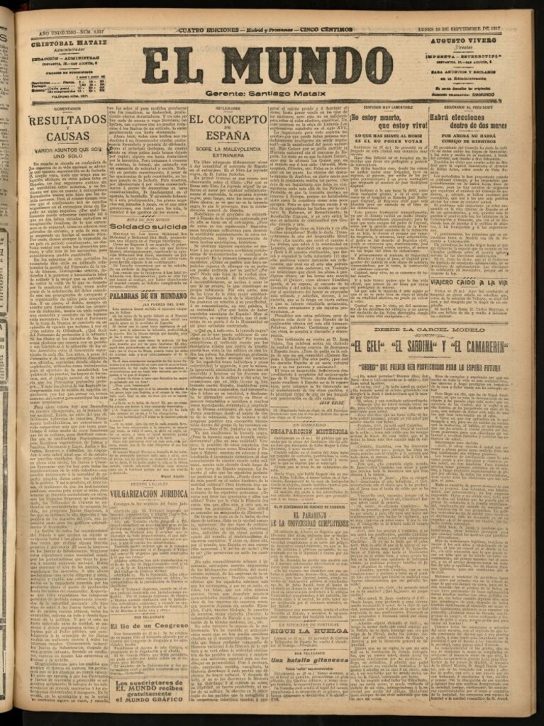 Miniatura de El Mundo del 10 de septiembre de 1917