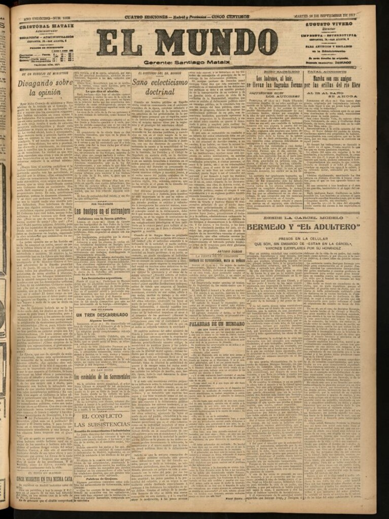 Miniatura de El Mundo del 18 de septiembre de 1917