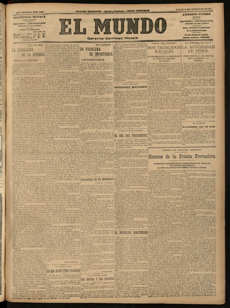 Miniatura de El Mundo del 20 de septiembre de 1917