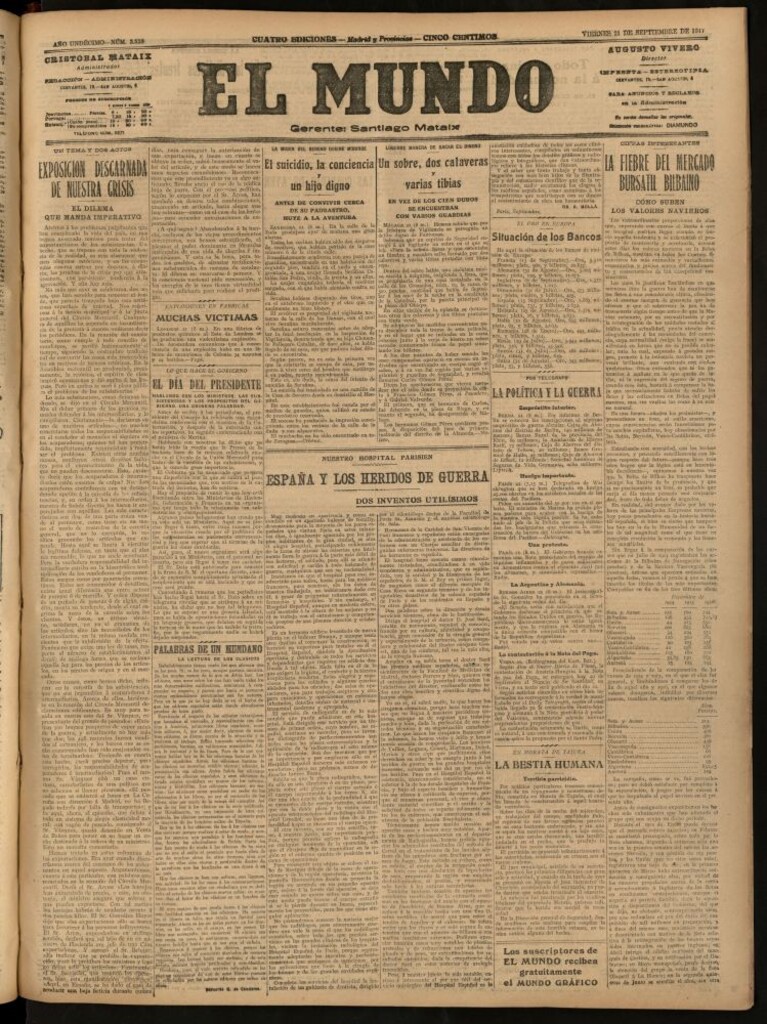 Miniatura de El Mundo del 21 de septiembre de 1917