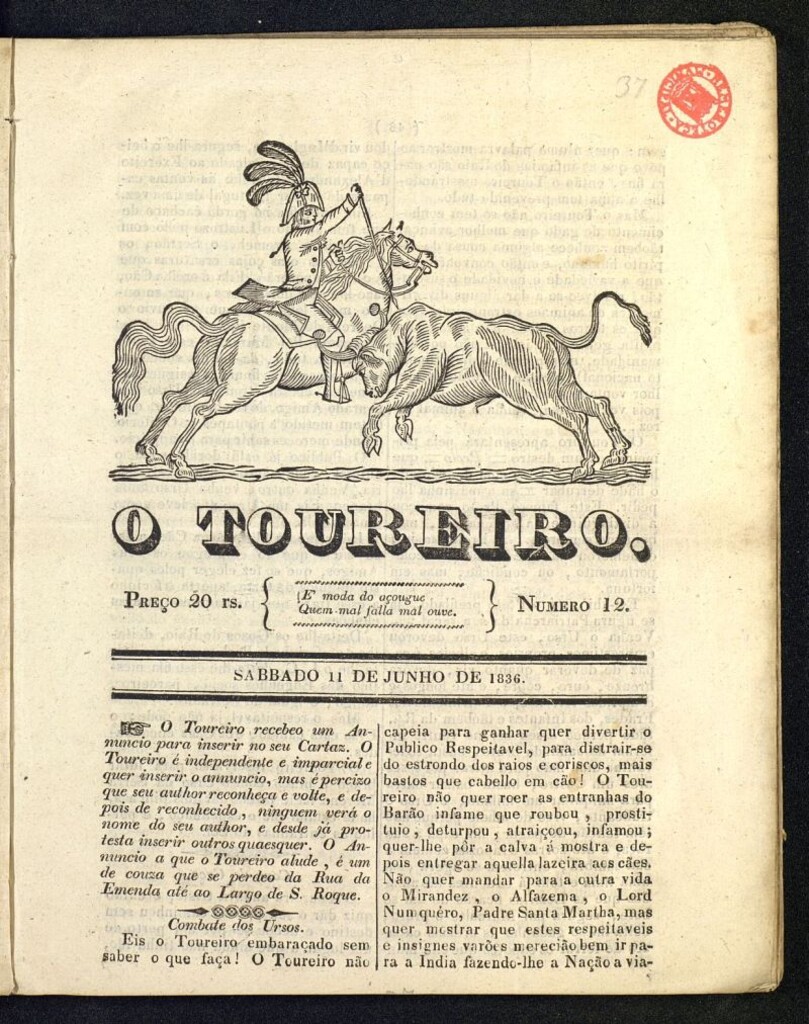 Miniatura de O Toureiro del 11 de junio de 1836, nº 12