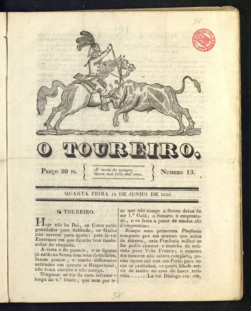 Miniatura de O Toureiro del 15 de junio de 1836, nº 13