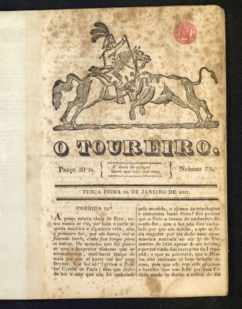 Miniatura de O Toureiro del 24 de enero de 1837, nº 79
