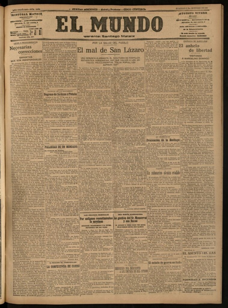 Miniatura de El Mundo del 7 de octubre de 1917
