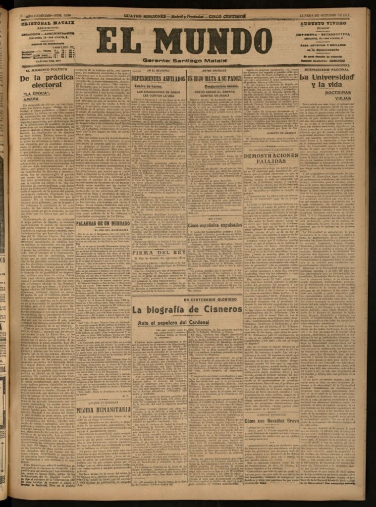 Miniatura de El Mundo del 8 de octubre de 1917