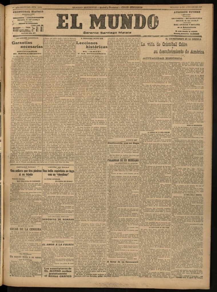 Miniatura de El Mundo del 12 de octubre de 1917