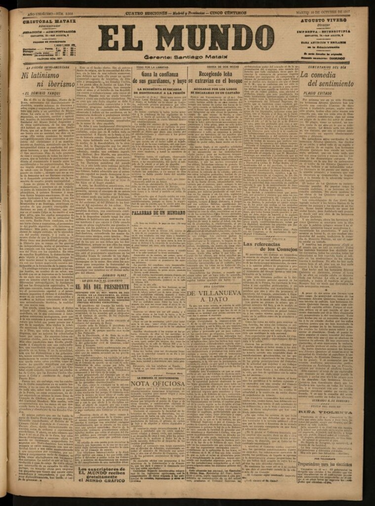 Miniatura de El Mundo del 16 de octubre de 1917