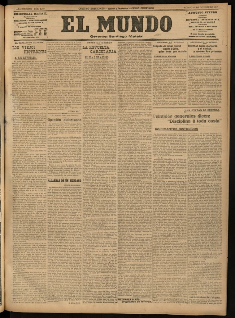 Miniatura de El Mundo del 20 de octubre de 1917