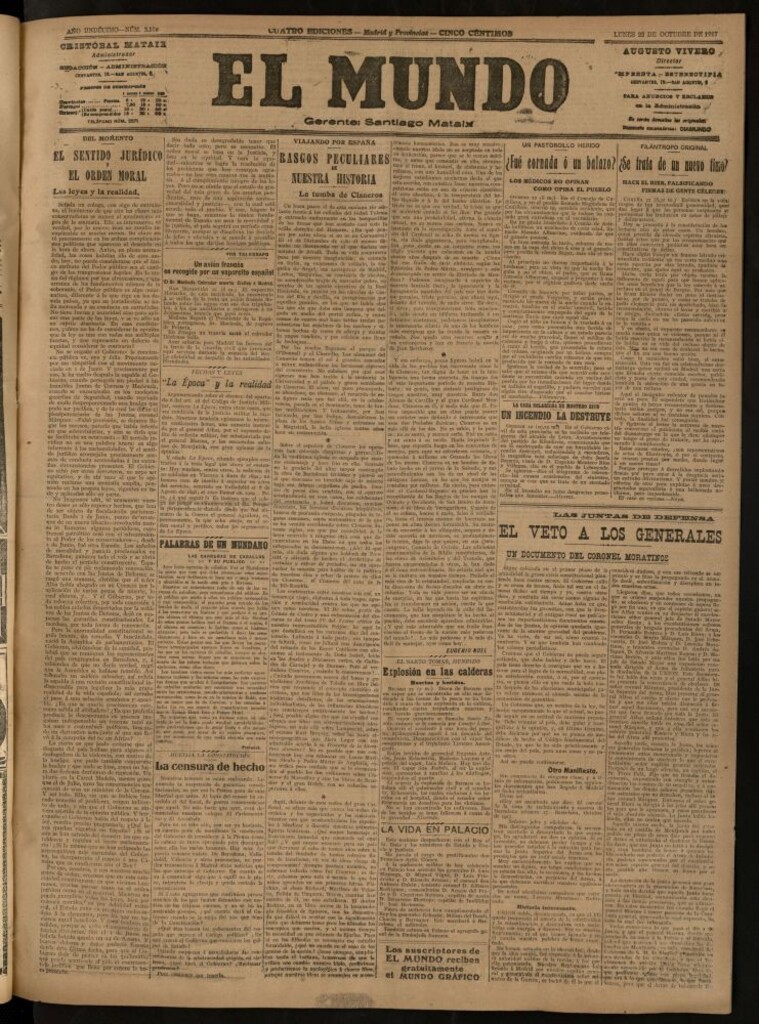 Miniatura de El Mundo del 22 de octubre de 1917
