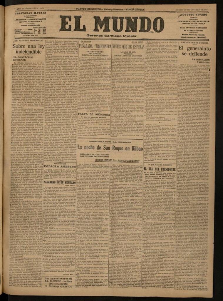 Miniatura de El Mundo del 23 de octubre de 1917